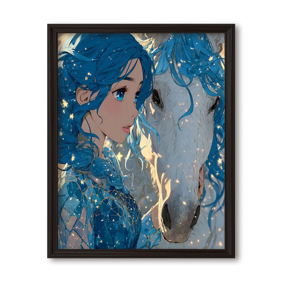 GATYZTORY Paint By Adult Numbers Crafts Paint Brushes Frameless Figure Anime Woman Picture Wall Arte Picture Drawing Decorative