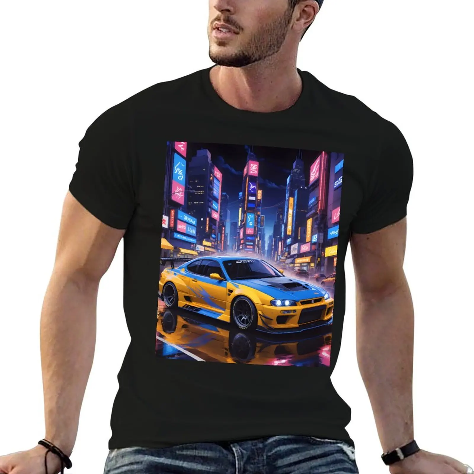 

Cool Street Drift Racing Sports Car T-Shirt man t shirts cotton man t shirt cotton high quality t shirts with prints T-shirt