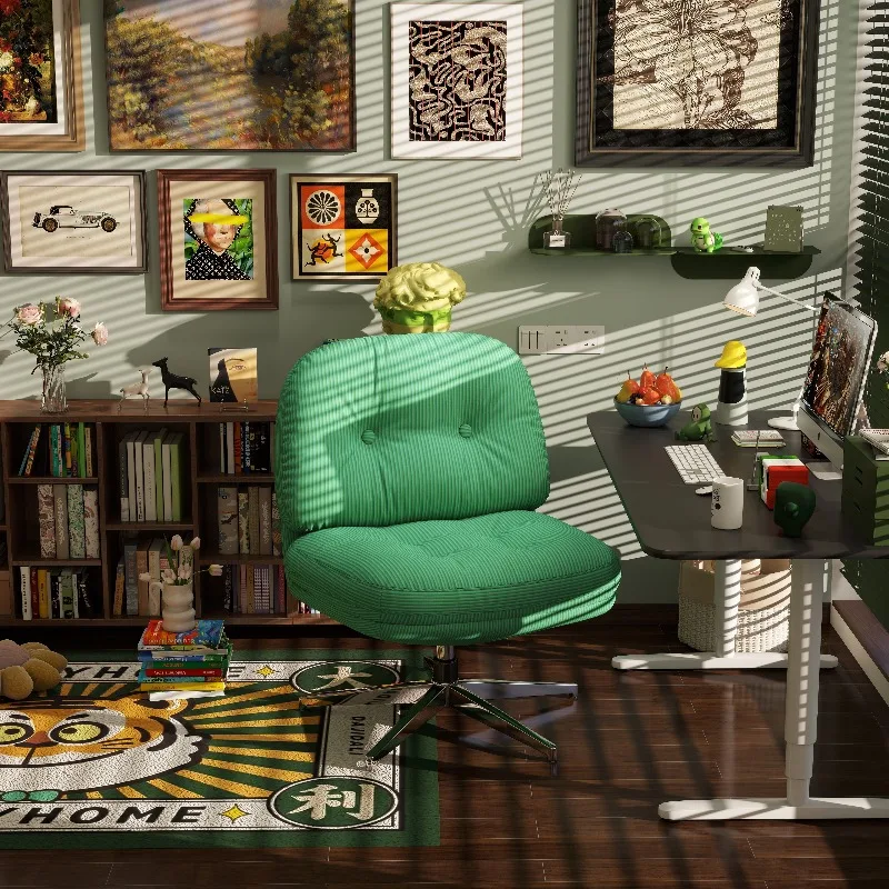 

Mid-Century Modern Lounge Chair Swivel Corduroy Lazy Sofa for Small Spaces Living Room Accent Chair Designer Comfortable Seating