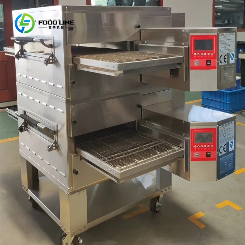 Customized 32 Inch Big Size Commercial Use Hot air Jet Stainless Steel Conveyor Belt Pizza Machine Tunnel Pizza Oven