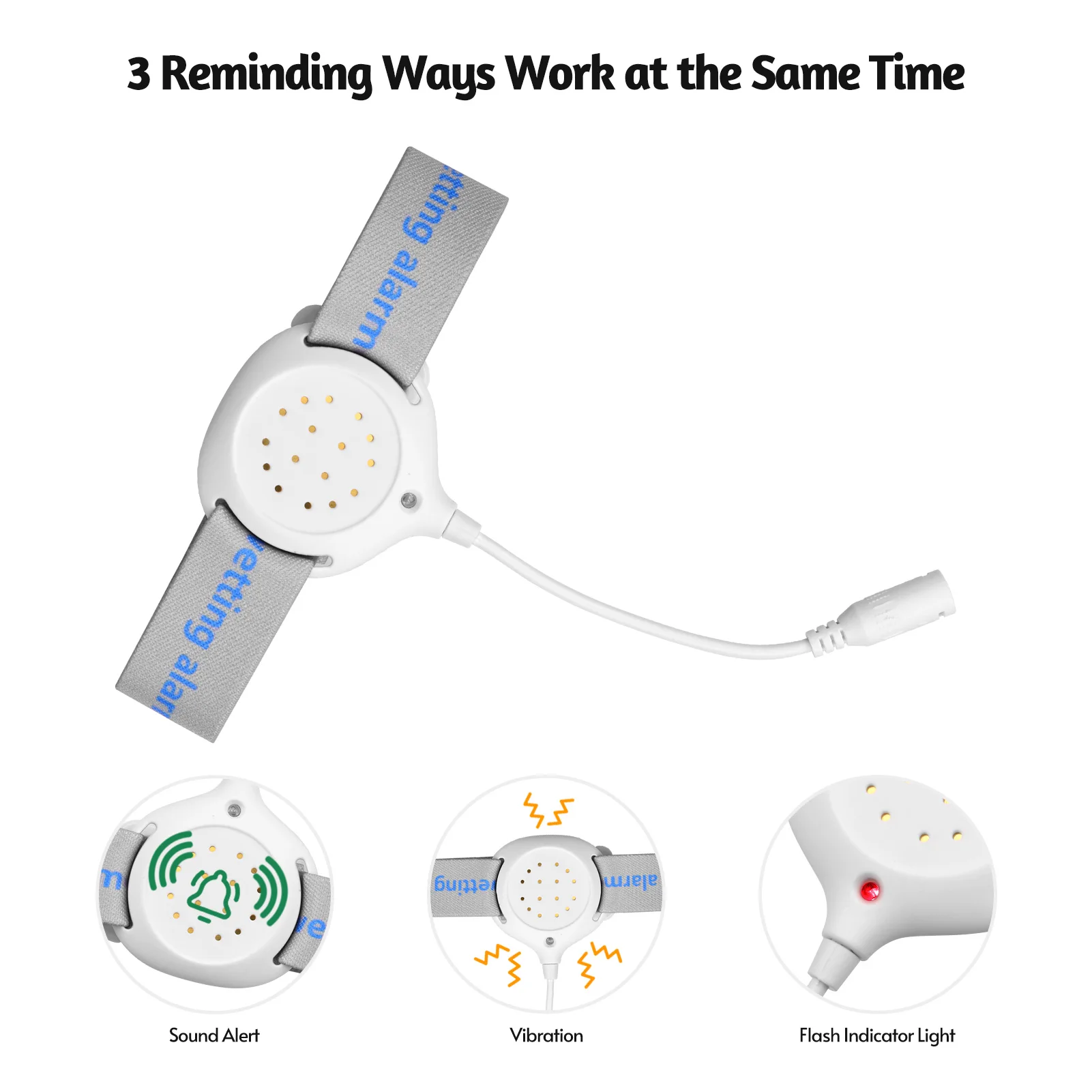 

Bedwetting Alarm Pee Alarm Enuresis Sensors for Kids Potty Training Elder Care w/ Sound Vibration LED Light Indicator Reminding