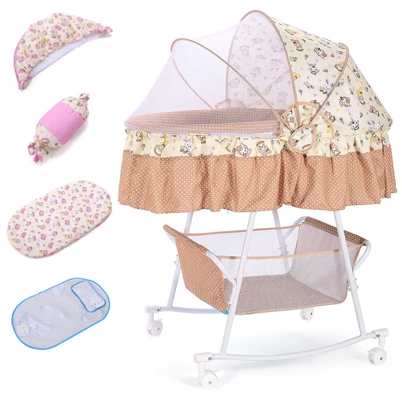 

Baby Cradle Bed with Mosquito Net Pillow Mattress Available Swing Crib