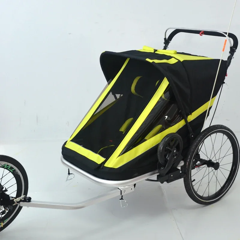 Children's Trailer Bicycle Electric Baby Trailer Parent Child Rear Mounted Outdoor Cycling Hiking Slow Running Bike Folding