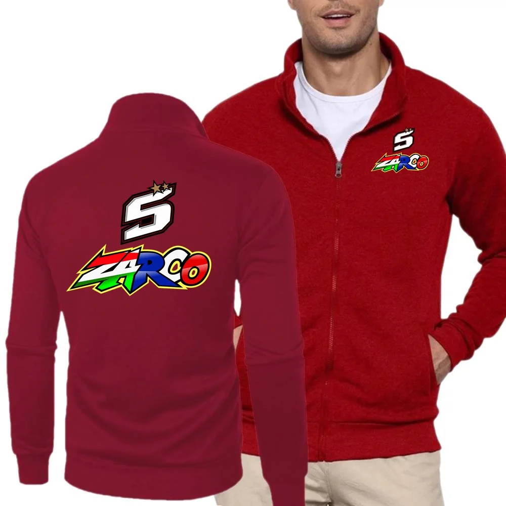 Johann zarco no 5 moto rider moletom gola à prova de vento sportwear outwear entusiastas ao ar livre jaqueta masculina casaco juventude streetwear