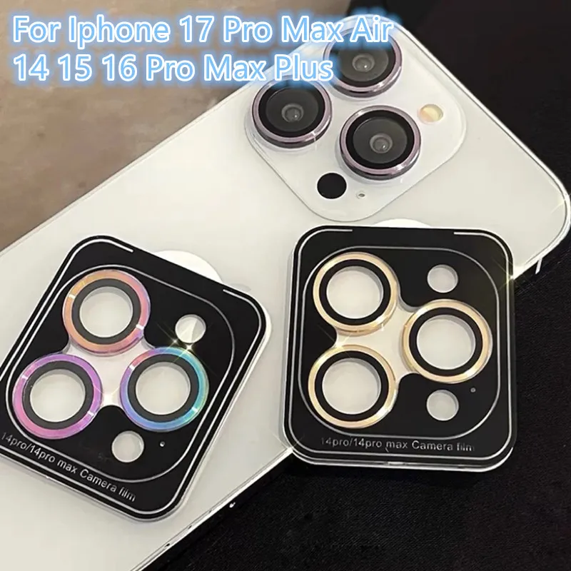 Lens Tempered Glass For Iphone 18 Pro Max DUO 17ProMax Camera Lens Protection Iphone 16 15 14 Pro Max Metal Ring Protector Film