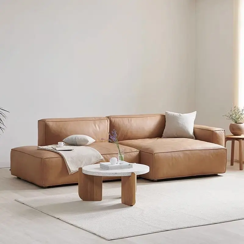 

Leather sofa Nordic minimalist