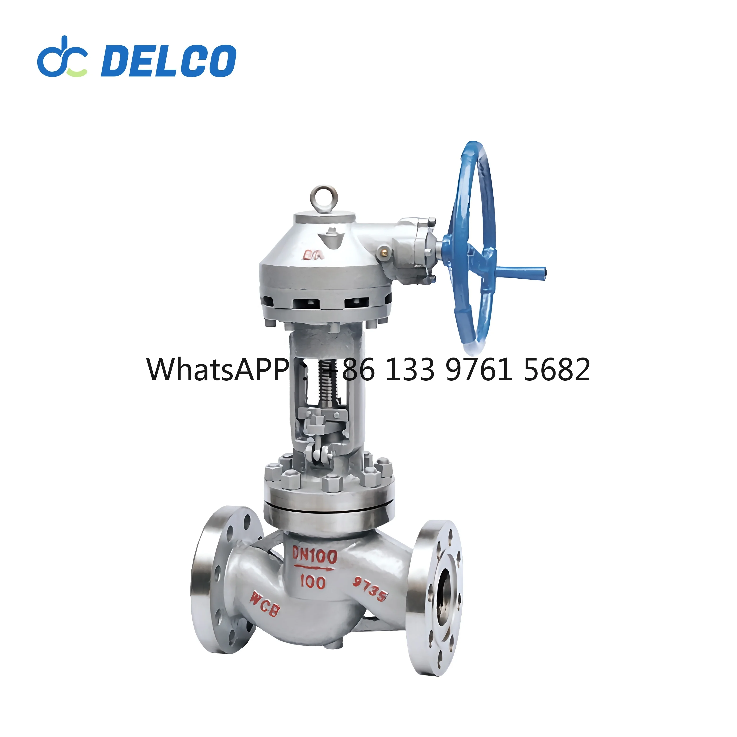 DELCO DN80 CF8 マニュアルステンレス鋼フランジ水蒸気オイルグローブバルブ（ハンドホイール付き）