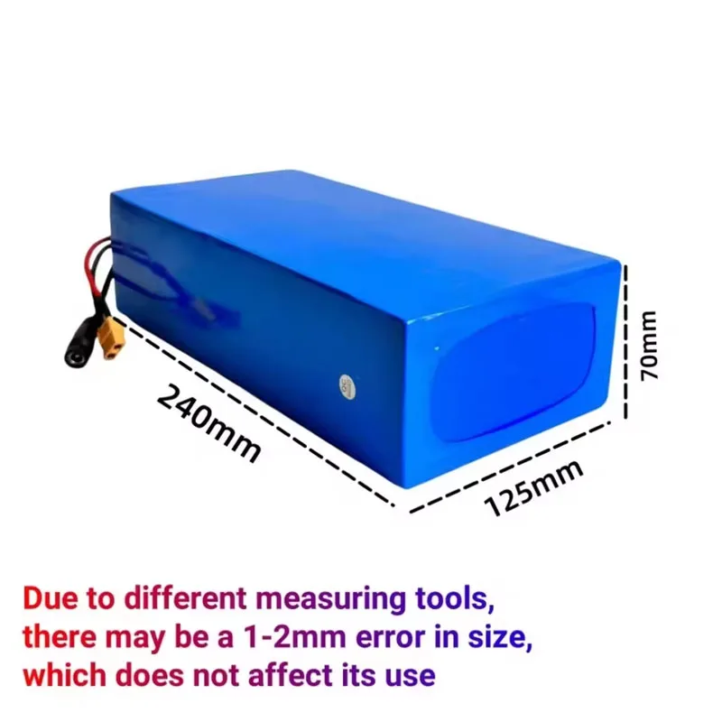 Batterie au lithium de grande capacité 48V 13S6P 24ah 350W 500W 750W 1000W pour scooters, vélos, etc. avec chargeur BMS+54,6V