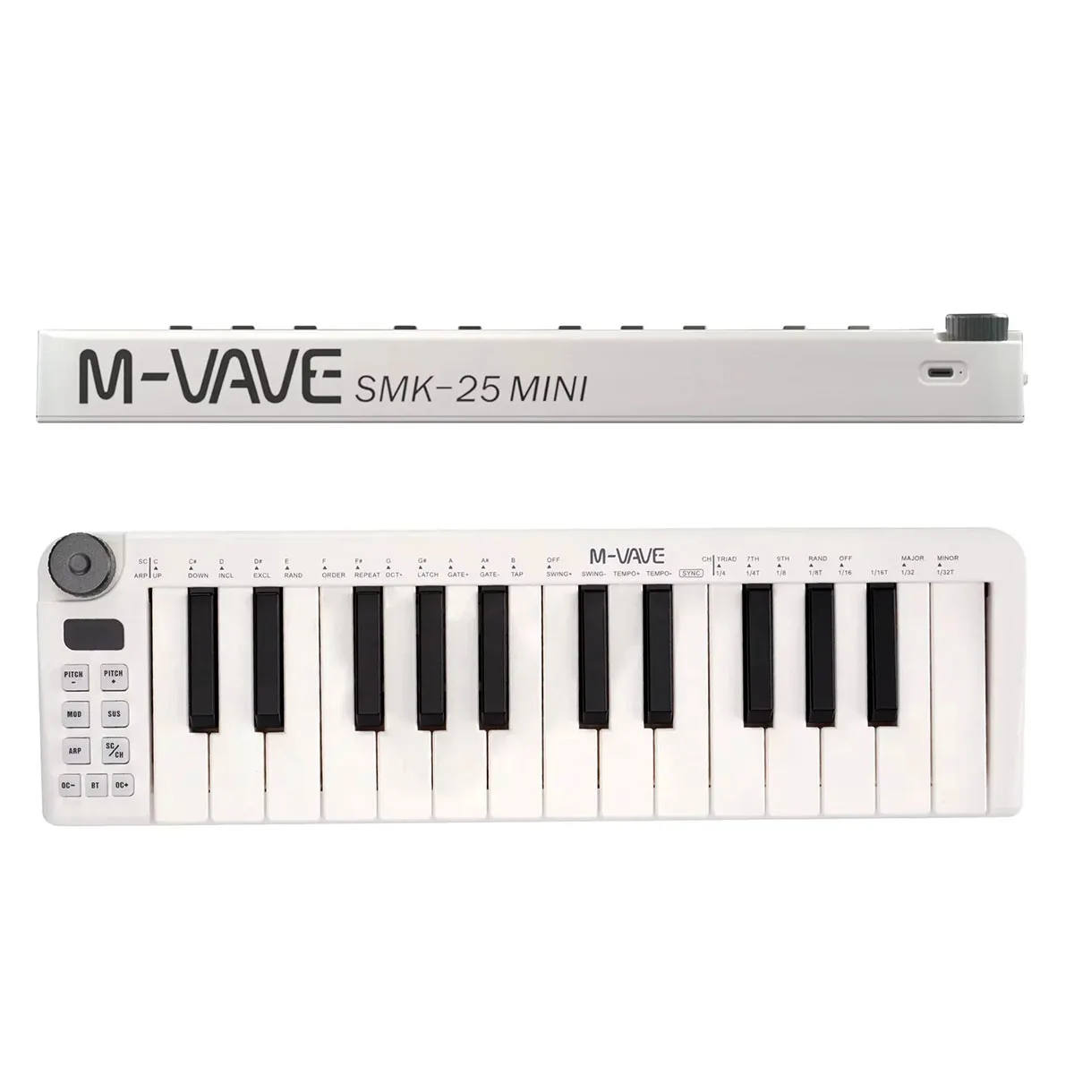 M-VAVE SMK-25 Mini Portable MIDI Keyboard – 25 Keys, Spring-Action