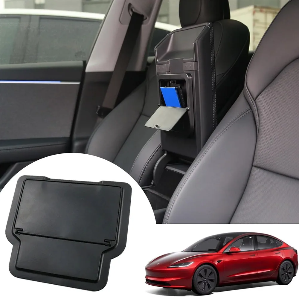 

Hidden Storage Box for Tesla Refreshed Model 3+ Highland 2024 Magnetic Suction/Press Armrest Box Privacy Storage Accessories