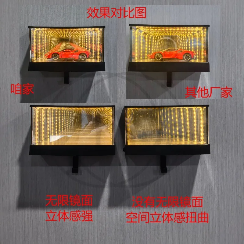 Infinity Garage Key Holder, Mirror Light Induction Key Hook, Wall Mount Key Storage Rack For Garage Entrance