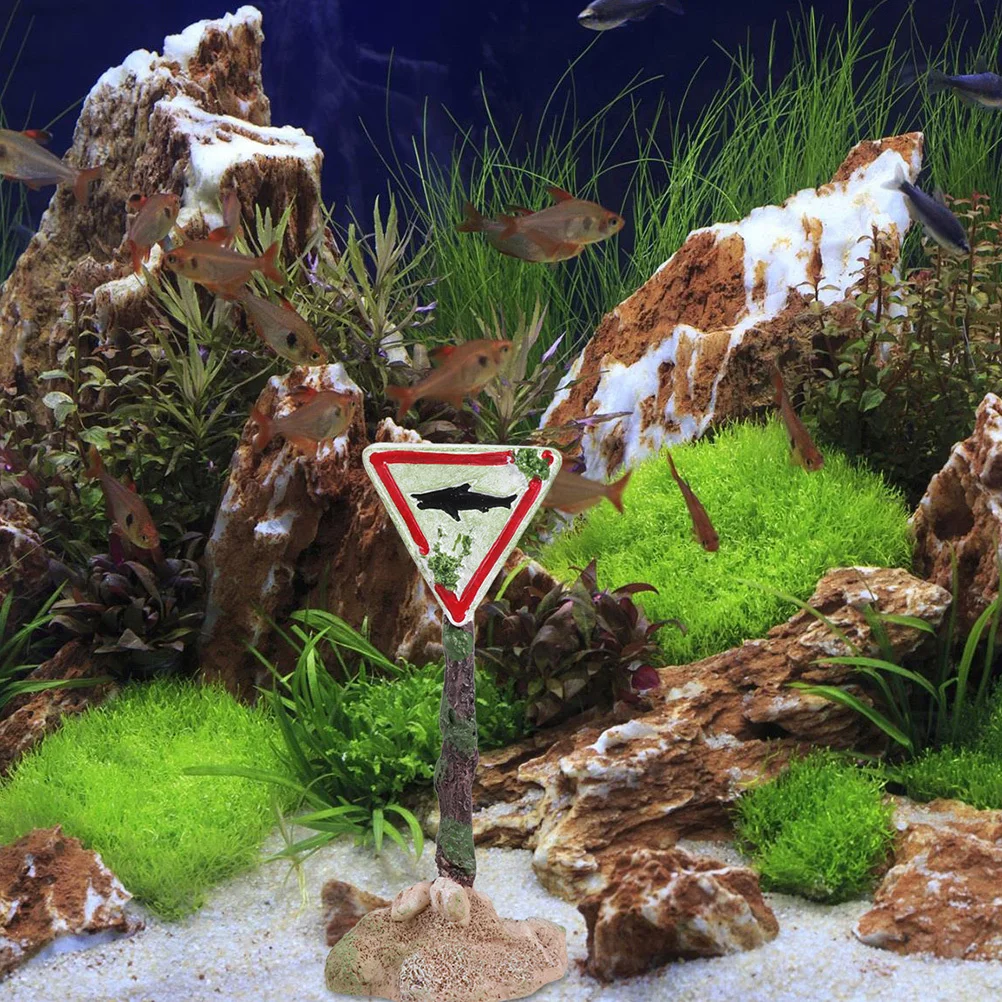 

2Pcs Resin Miniature Warning Sign Ornament Micro Landscape Decoration Desktop Garden Resin Decoration Micro Landscape