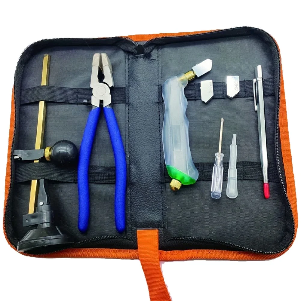 Premium Glass Pliers +Cutter Kit Precision Tools For DIY Projects Glass Cutting Tool With Aotomatic Oil Feed And Box