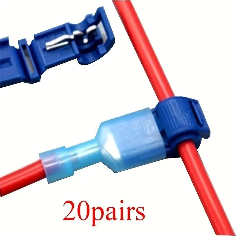 20Pairs Quick Electrical Cable Connectors Snap Splice Lock Wire Terminals Crimp