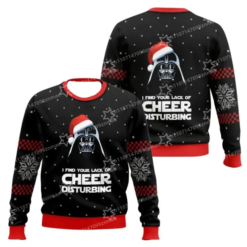Disney Christmas Ugly Sweater Merry Mas Sweatshirt Darth Vader Weihnachten Galaxy's Edge Weihnachtsgeschenk für Männer Frauen Pullover