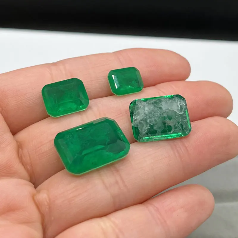 أحجار كريمة باللون الزمردي الأخضر لمتاجر المجوهرات ، كريستال تم إنشاؤه في المختبر ، صنع الإنسان عالي الجودة ، سعر الجملة ، مورد سهل الاستخدام