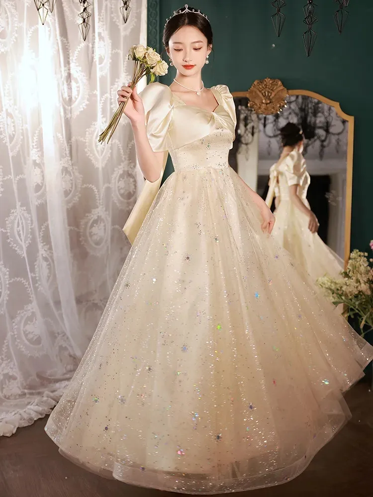 white christmas dresses Champagne Dress – Dear Abigaêl main image 0
