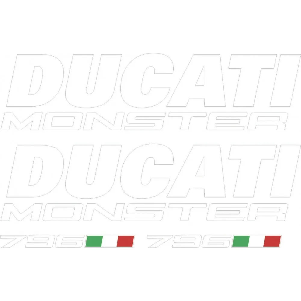 Classic Motorbike compatible sticker DUCATI Monster 796 White