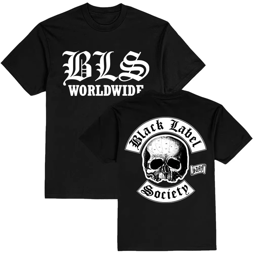 BLS Worldwide Tee Black Label Society Rock Band T-shirt Unisex Streetwear Hip HopHeavy Mental Male Top Short Sleeve pure Cotton