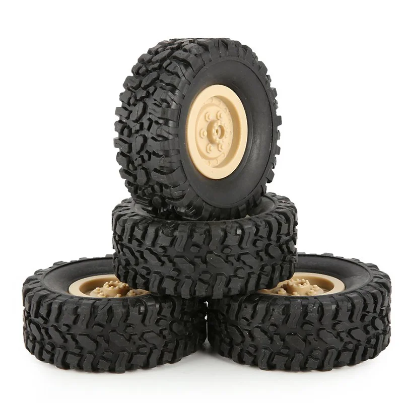 4Pcs Rubber Wheel Rim Tire Tyre For RC 1/16 Climbing Crawler Car WPL B-1/B-24/C-14/C-24/B-16 Truck Model Spare Parts Accessories