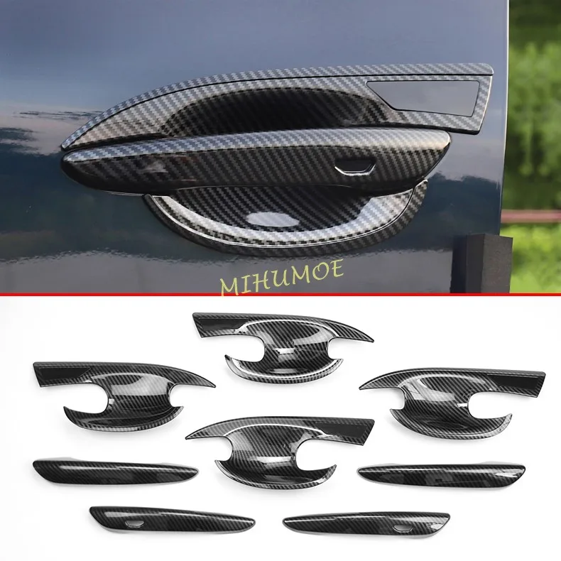 

For Mazda CX30 CX-30 DM 2020 2021 2022 2023 2024 2025 Carbon Fiber Car Exterior Door Handle Covers & Bowl Cup Trim Cap