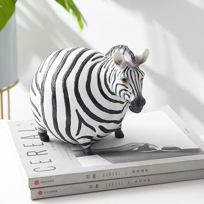 Nordic ins couple zebra sculpture animal ornaments resin crafts home decoration living room figurines decorations