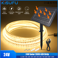 24V Solar 2835 LED Strip Outdoor IP67 Waterproof Dimmable Flexible Light Strip RA90 Linear Lighting for Garden Home Decor 1-20M