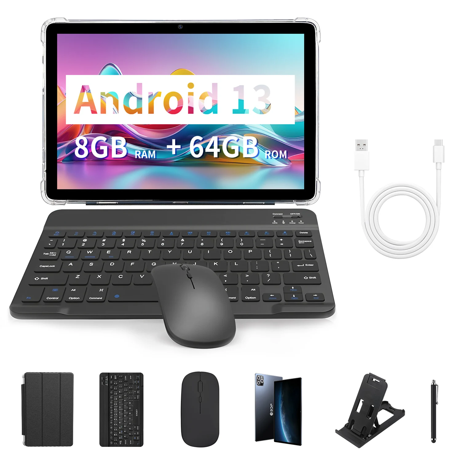 ﻿ 2-in-1Tablet, Android 13 Tablet, 8GB RAM (4+4GB expandable)+64GB ROM, Supports Dual SIM cards Dual standby, GMS,Google,T