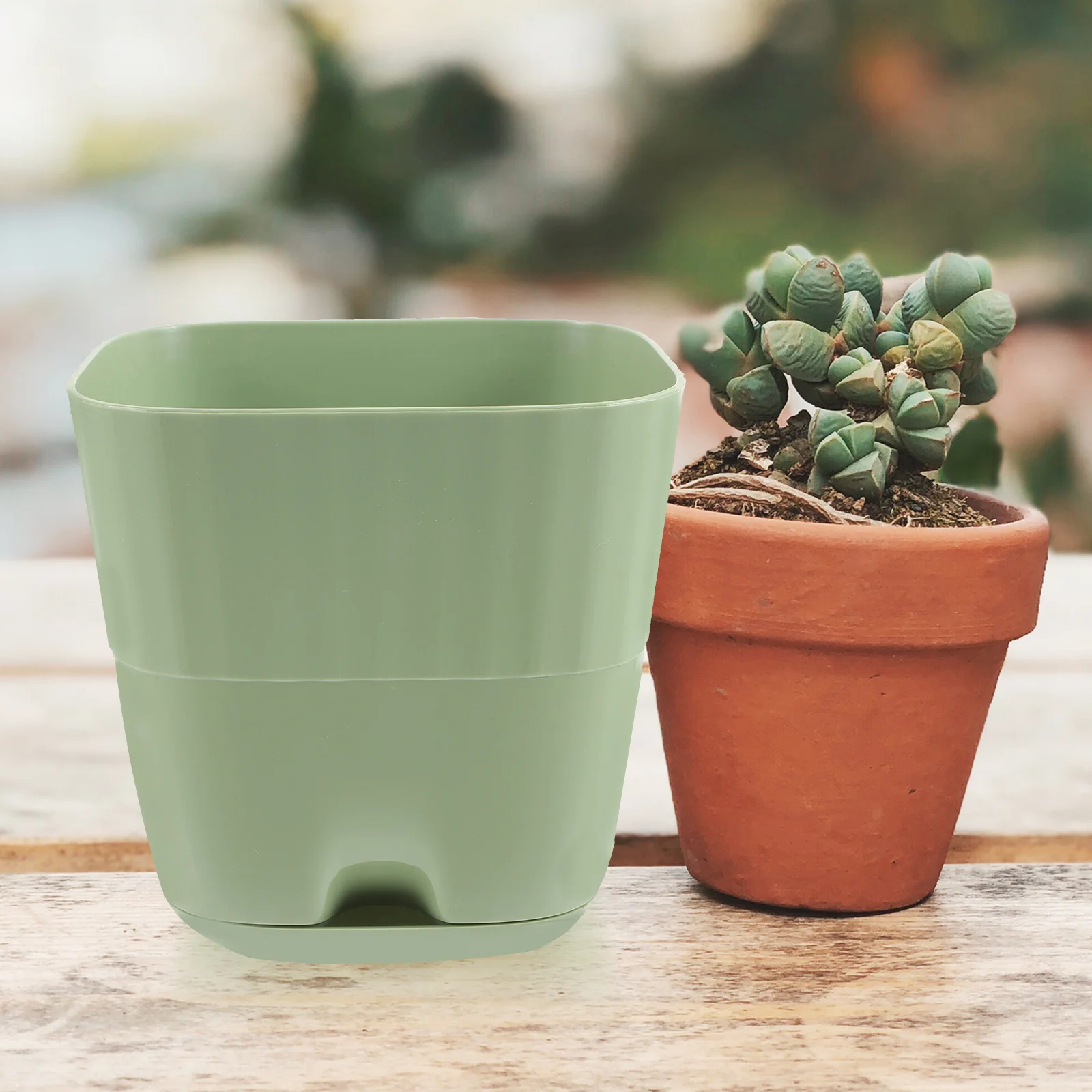 

3Pcs Automatic Water Absorption Flower Pot Plastic Self Watering Planter for Indoor Outdoor Plants Home Garden Decor Succulent