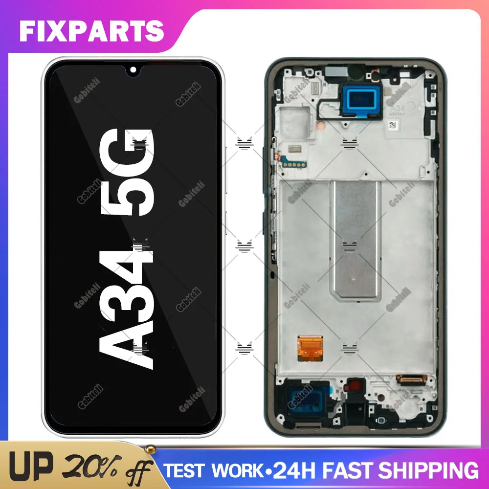 

6.6" NEW AMOLED For SAMSUNG Galaxy A34 5G A346B LCD Display Touch Screen Digitizer Assembly For Samsung A346E A346U LCD