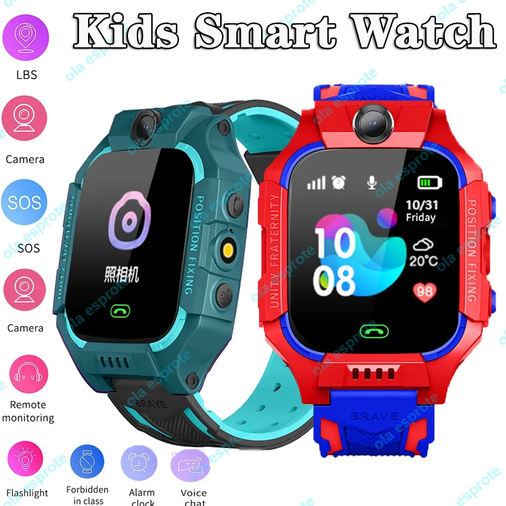 

New Kids Smartwatch 2025 SOS GPS Location Video Call Analogue Card Waterproof Watch Camera Boys Girls Upgrade New Smart Watch