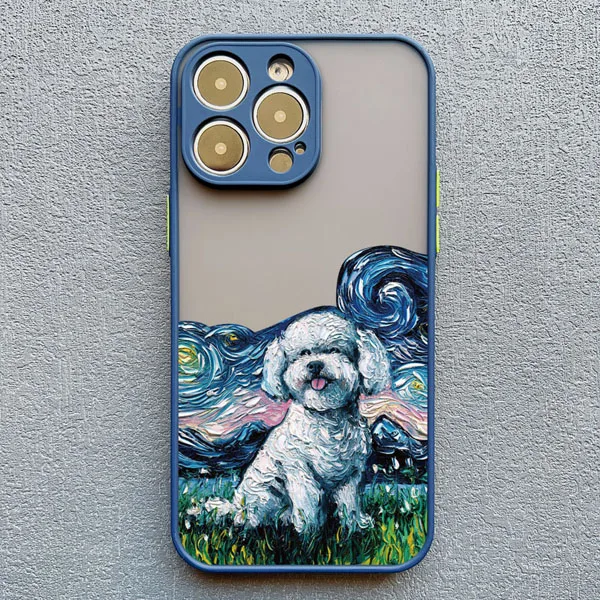 Interessante Ölgemälde-Handyhülle für iPhone 17 16 15 14 Pro Max Plus 13 12 Mini 11 Pro Max XS XR X Plus mit Cartoon-Hundemotiven – Detail 11