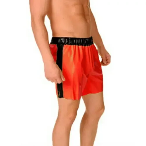 

Mode Sports Latex Gummi Pants Rot Kurze Hose Lose Be Kedua Badeanzug 0,45 мм Masquerade S-XXL