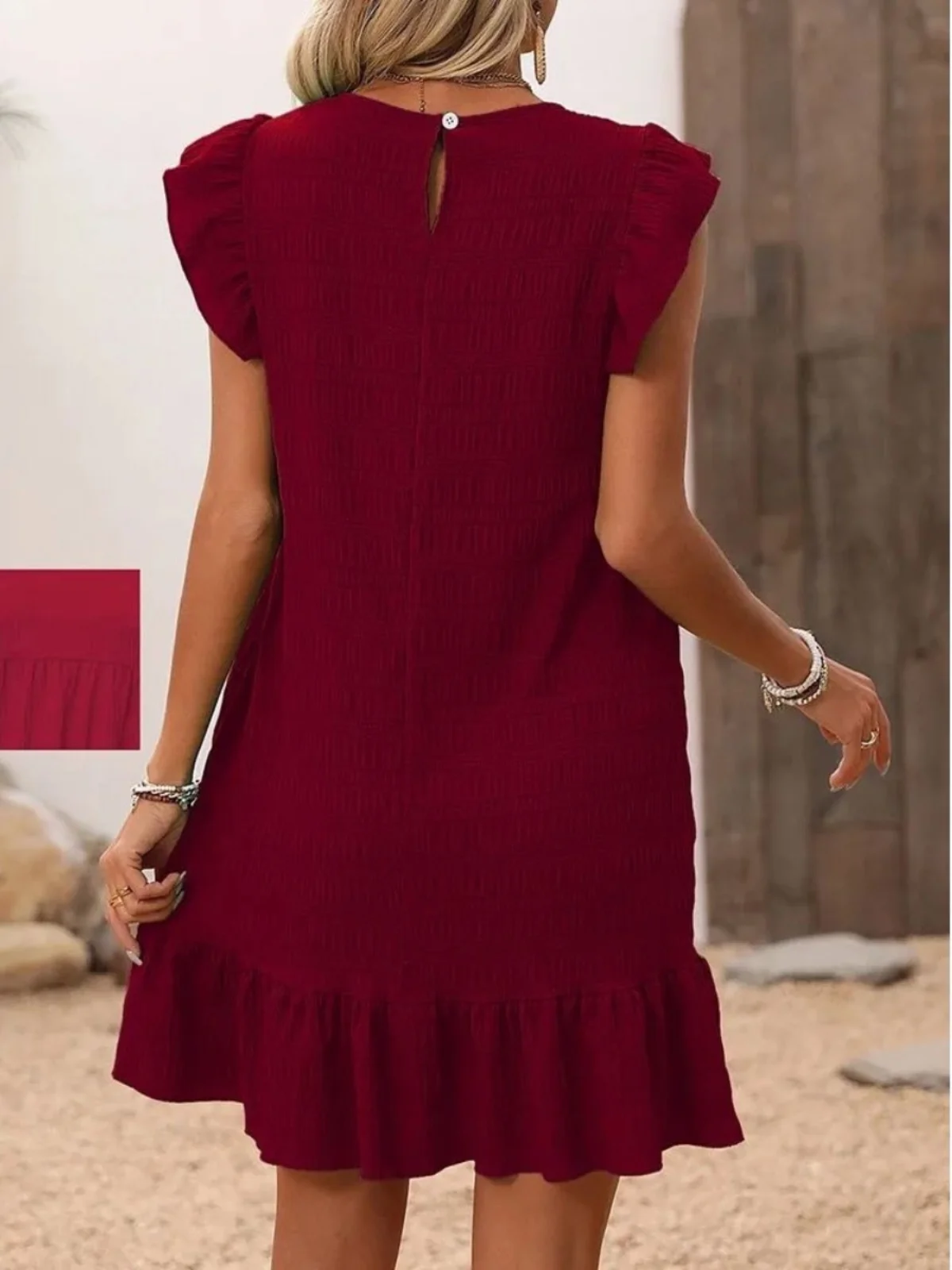   Color Svel round Ne Dr T-shirt Street Sle pour femmes Dr Or jupe trapèze été Faion décontracté Dr