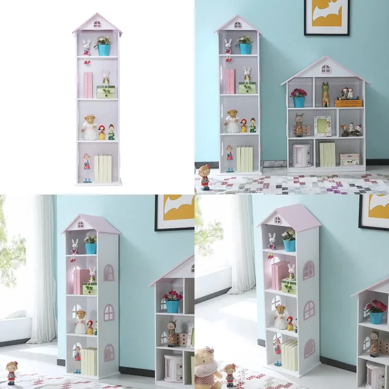 Creative Castle Floor Bookshelf Kids Picture Book Storage Rack Small Childrens Bookcase Home Decor