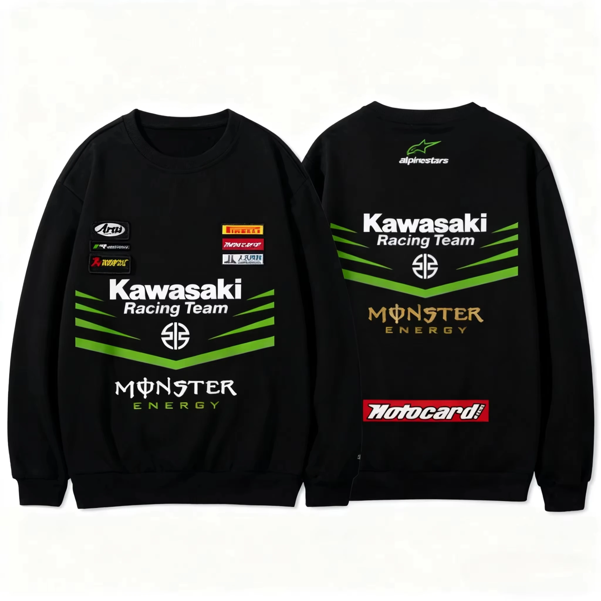 

Новая модная толстовка с круглым вырезом и принтом логотипа Kawasaki для мужчин и женщин из осенне-зимней коллекции 2026 года