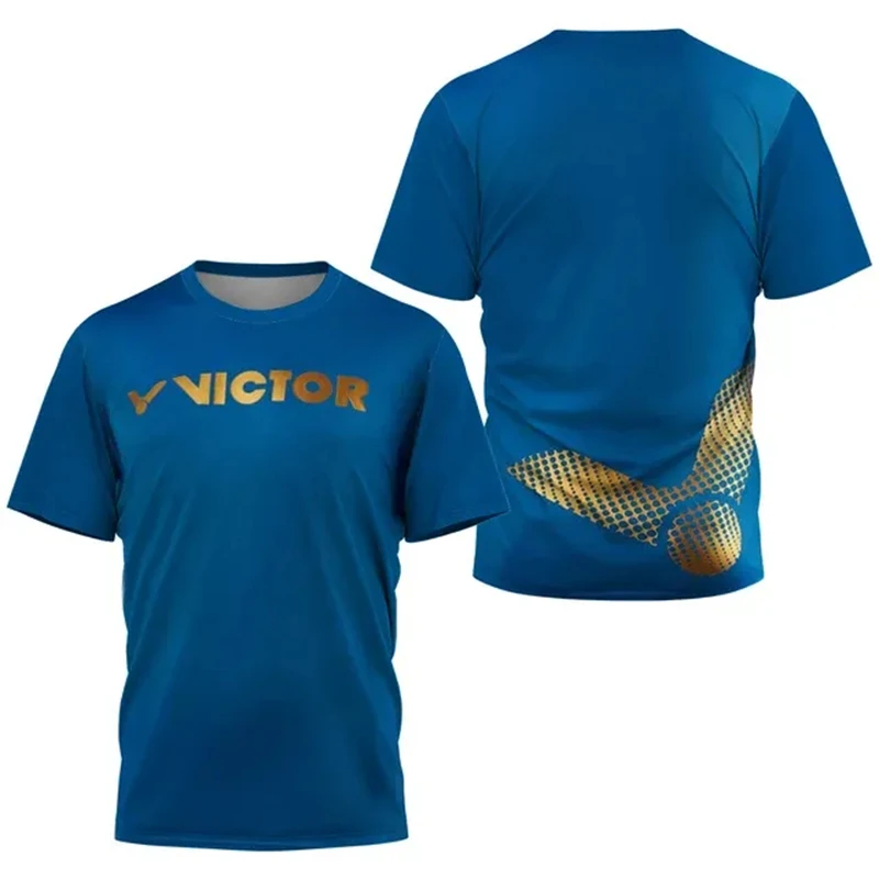 Camiseta de secado rápido para hombre, uniforme de bádminton con estampado 3D, camisa de tenis de mesa, camiseta de entrenamiento deportivo