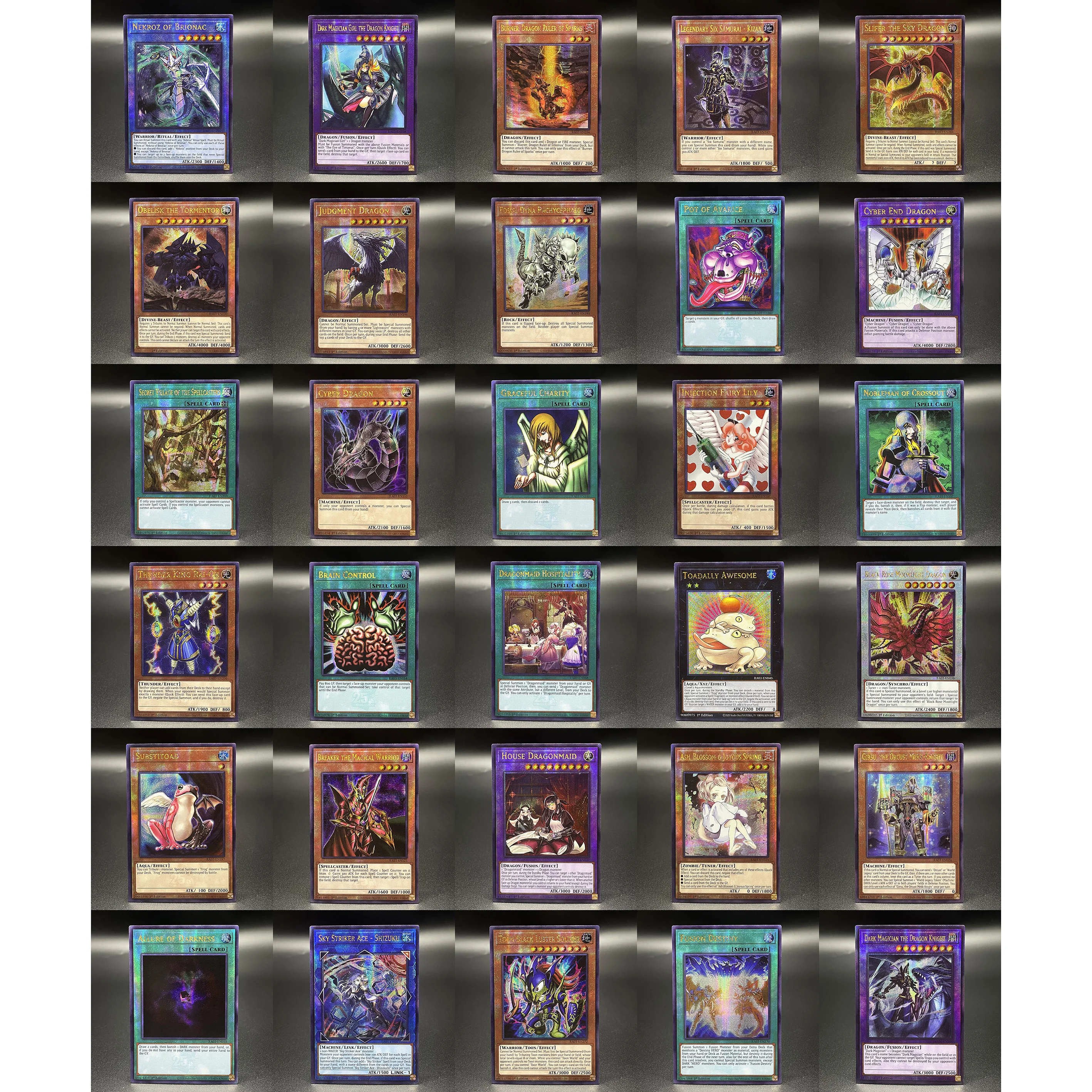 17/23/55 pièces quartier siècle Secret Rare YuGiOh cartes Slifer le ciel Dragon plume Duster Cyber Dragon Proxy YGO FOIL2 ensemble de cartes