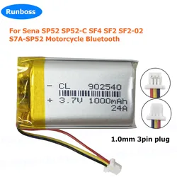 3.7V Zamiennik baterii 1000mAh do Sena SP52 SP52-C SF4 SF2 SF2-02 S7A-SP52 Motocyklowy zestaw słuchawkowy Bluetooth Domofon w kasku