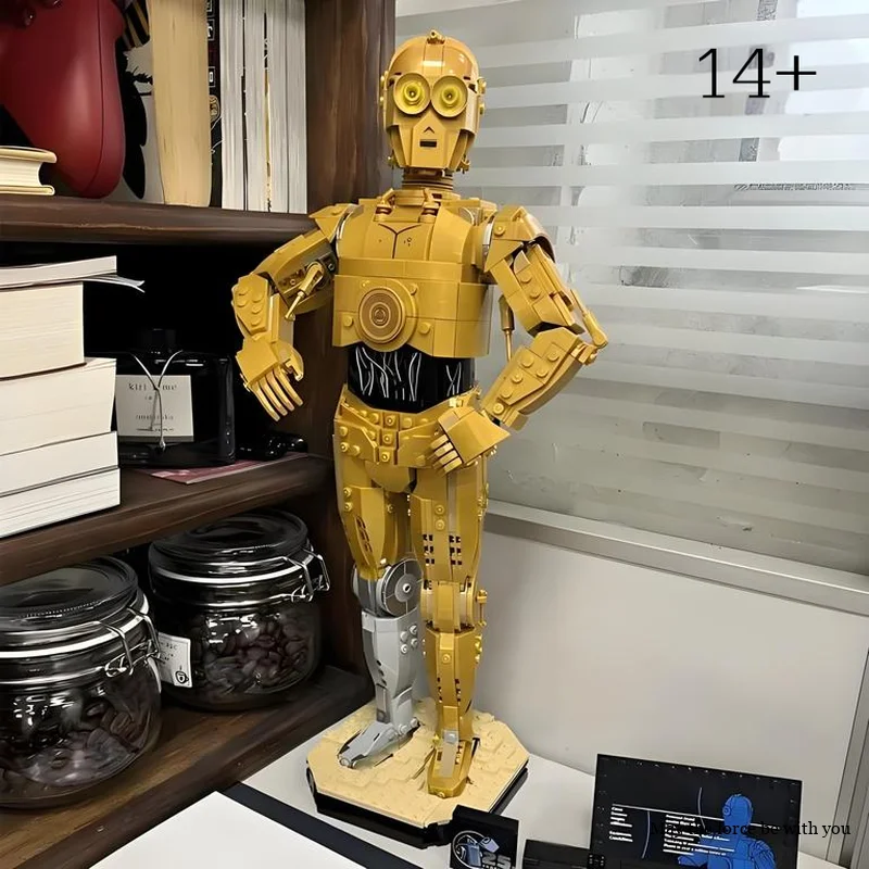 1140 قطعة MOC 75398 حروب الفضاء C-3PO Droid الشكل عمل نموذج اللبنات ديكور المنزل الجمعية ألعاب تعليمية هدية للأطفال