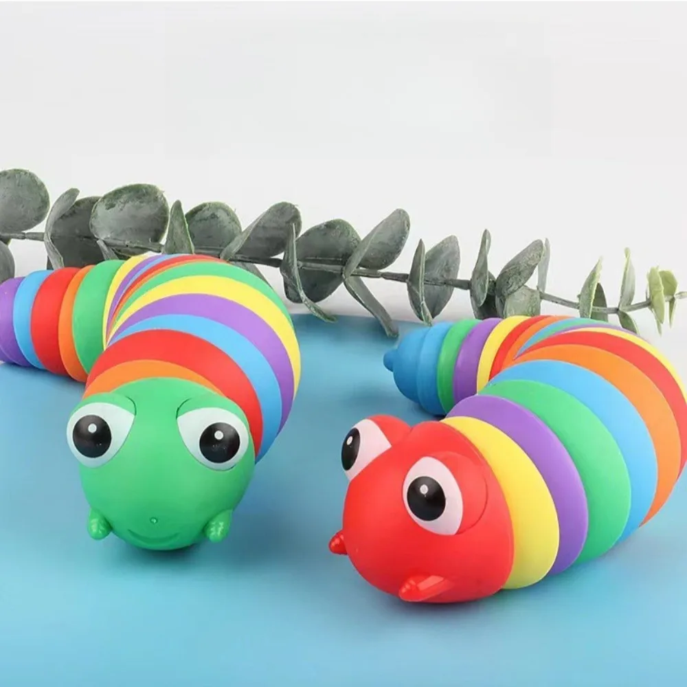 Fidget Slug Toy für Kinder 3D Bunte sensorische Slug lindert Spaß Dekompressionsspielzeug Kreative Twist Caterpillar Fidget Toys