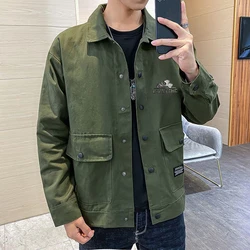 coats Men's casual clothing, spring and autumn jackets, men's autumn Korean fashion work jackets, men's 2023 new men's clothing