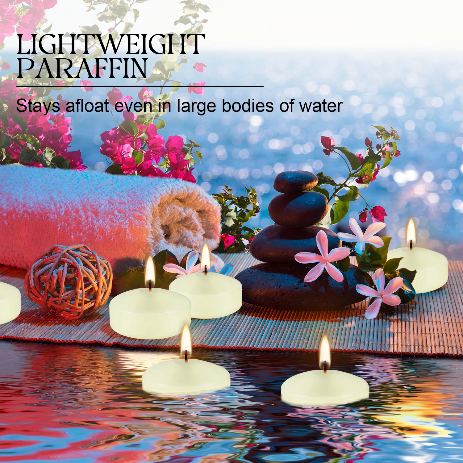 12 Pcs 2inch Ivory-Colored Floating Candles, Burn Time of 5-6 Hours, Floating Candles, Romantic Night, Portable Small Candle Set, Not Only a Beautiful Addition to Life, but Also the Best Choice for Co image 6