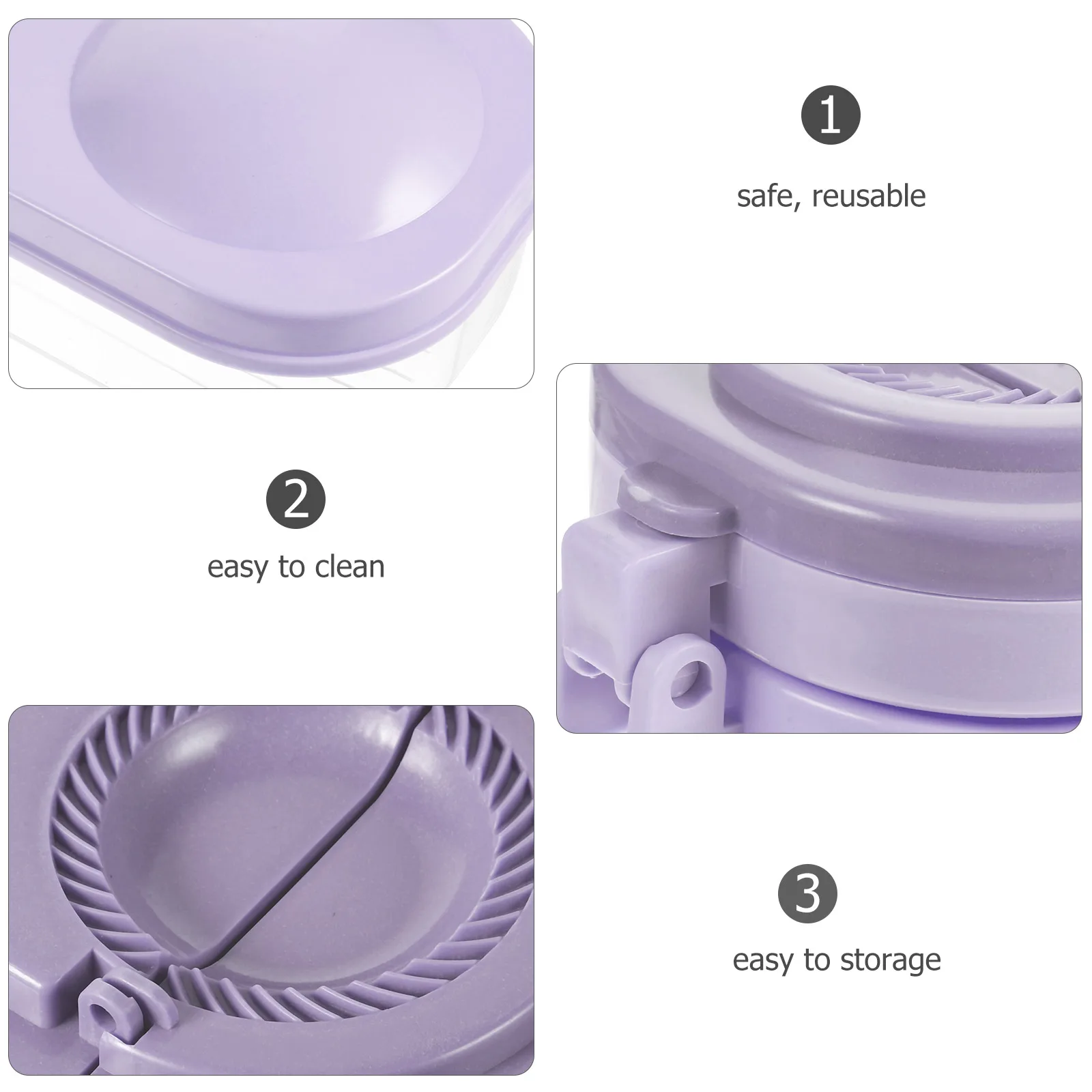 

Dumpling Skin Presser Professional PP Material Ergonomic Dough Press Kitchen Gadget Handheld Dumpling Maker with Storage