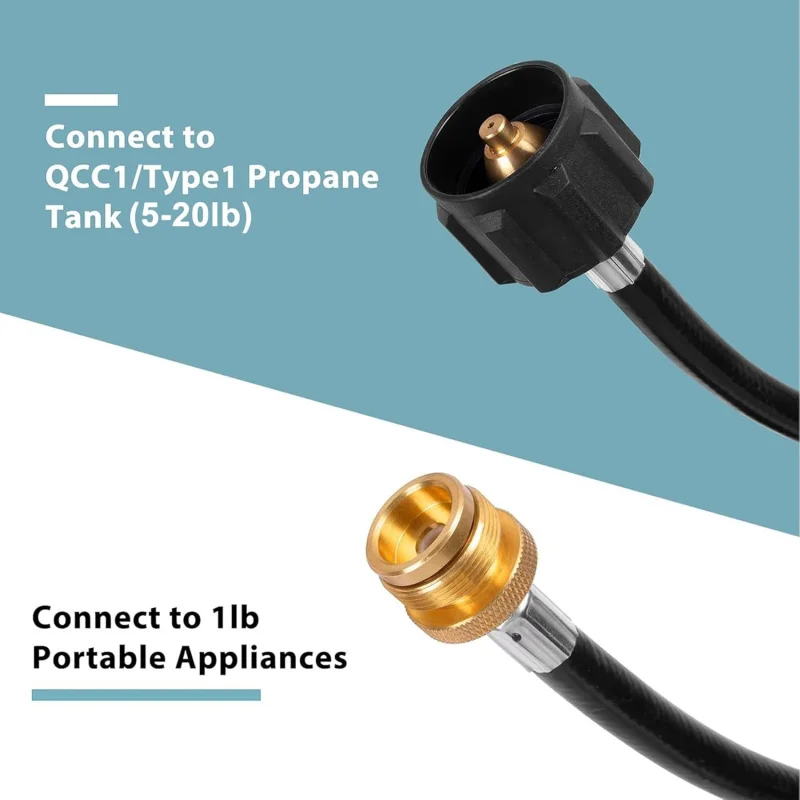 Propane Adapter Hose, 12 FT Propane Hose. Heater Buddy Heater, Blackstone Tabletop Griddle, Portable Propane Camping Sto