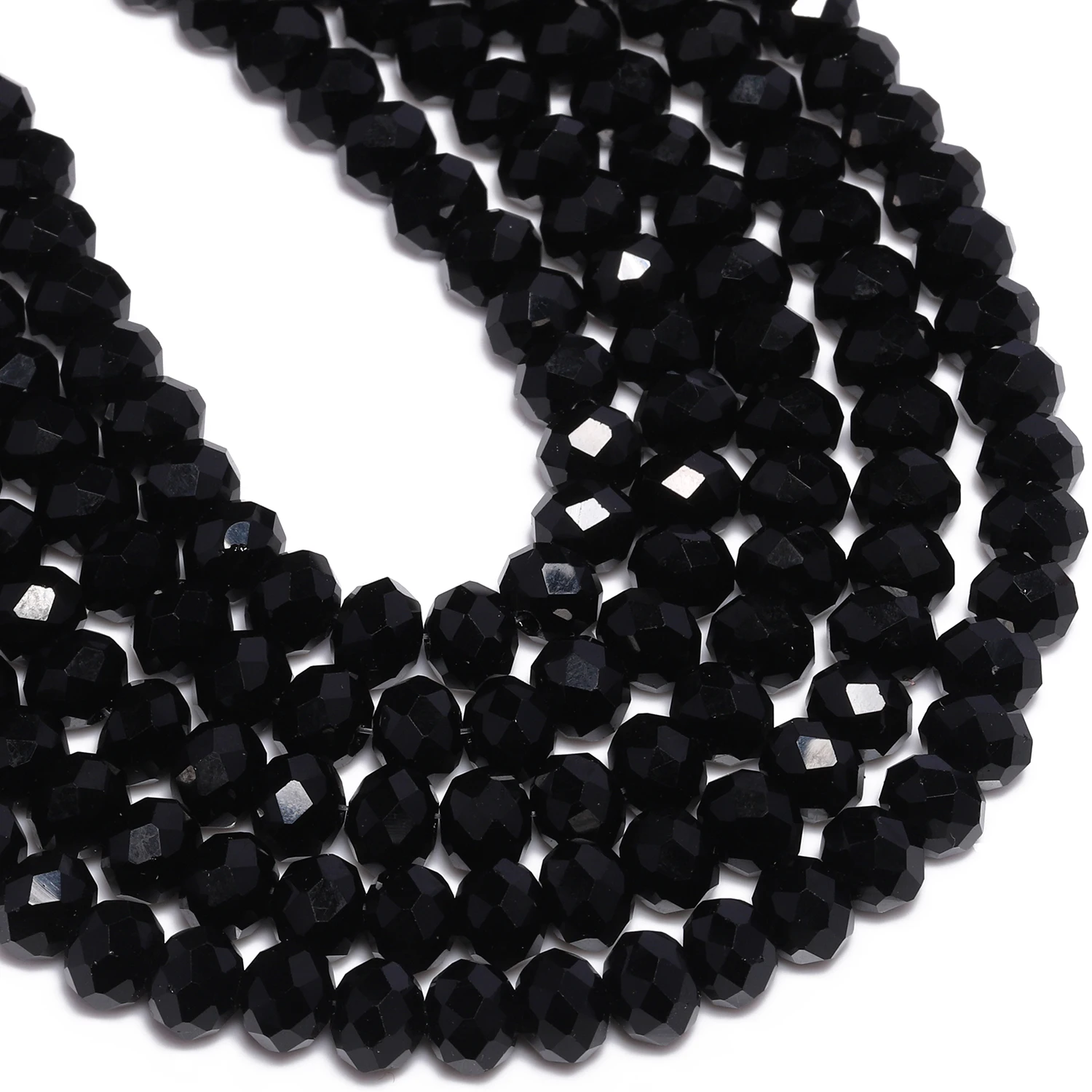 4 6 8 10 12mm Transparent Clear Black Austria Crystal Glass Beads Faceted Rondelle Bead for Jewelry DIY Craft Making Garment