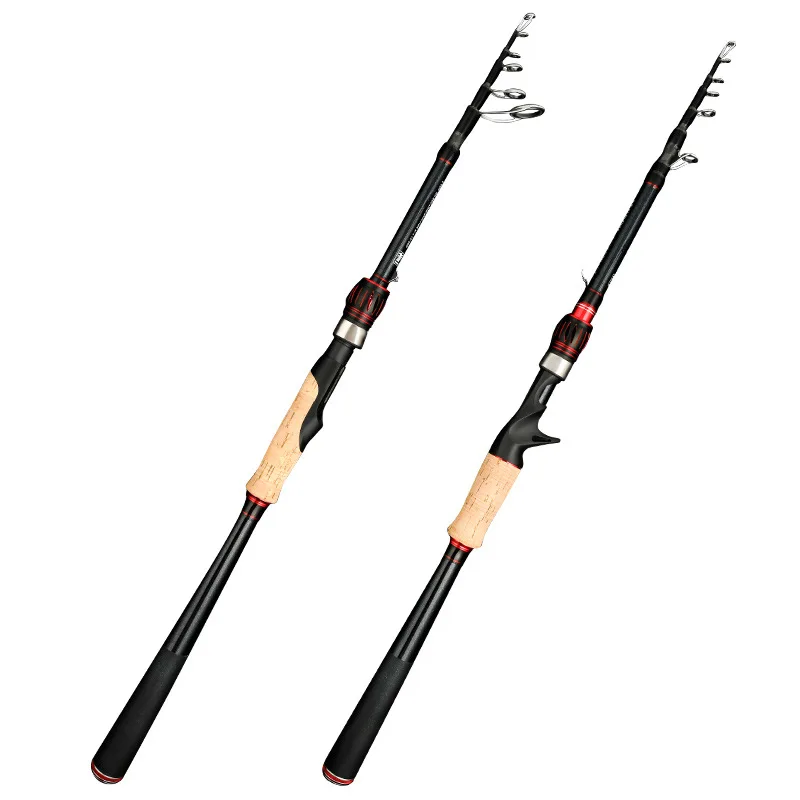 

WOEN portable Short section gun handle 2.1 m Carbon contraction Lure fishing rod Hard tone Sea pole