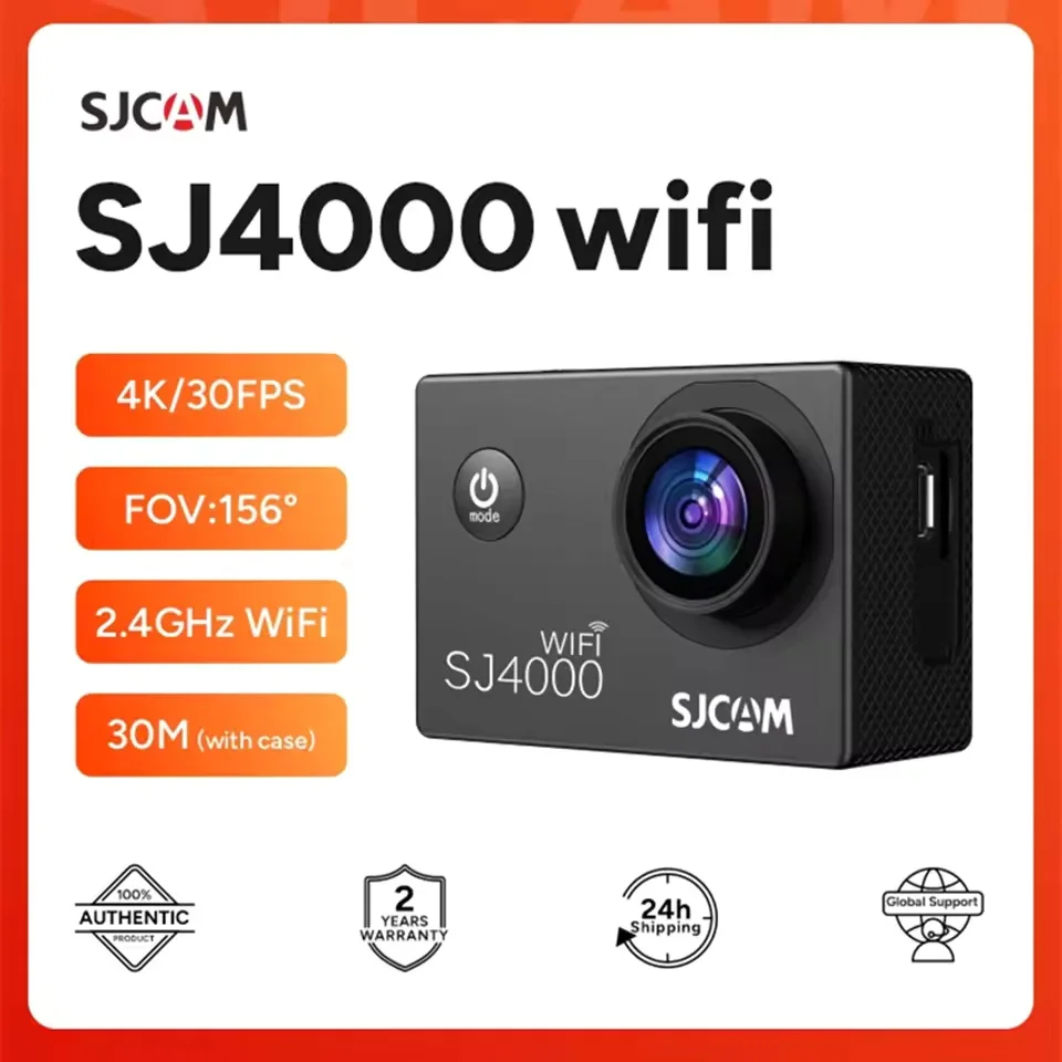 SJCAM SJ4000 Action Camera 2.0' LTPS LCD 4K FHD 30M Waterproof 2.4G WiFi Bicycle Helmet Sport Video Cam Professional