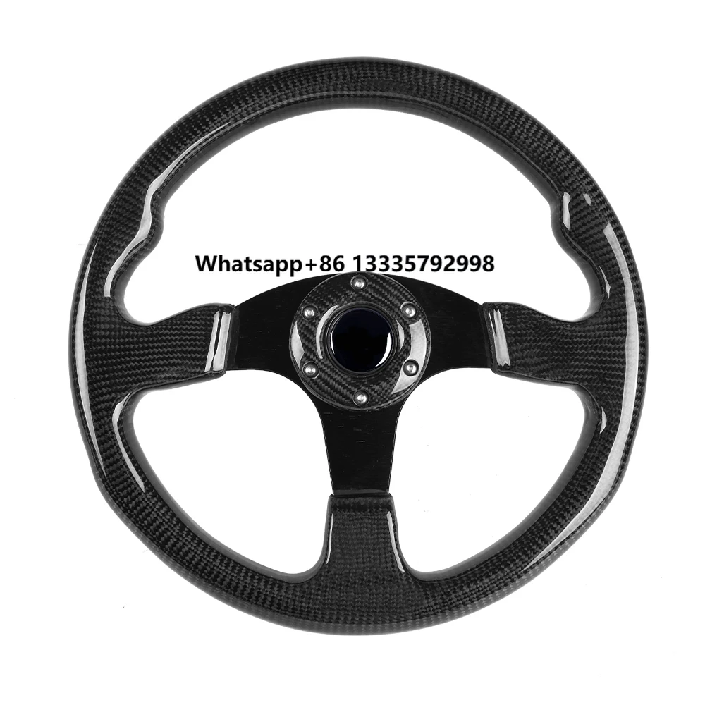 

Custom Interior Accessories Racing Auto Carbon Fiber Steering Wheel Car Steering Wheel Round for Universal 345MM