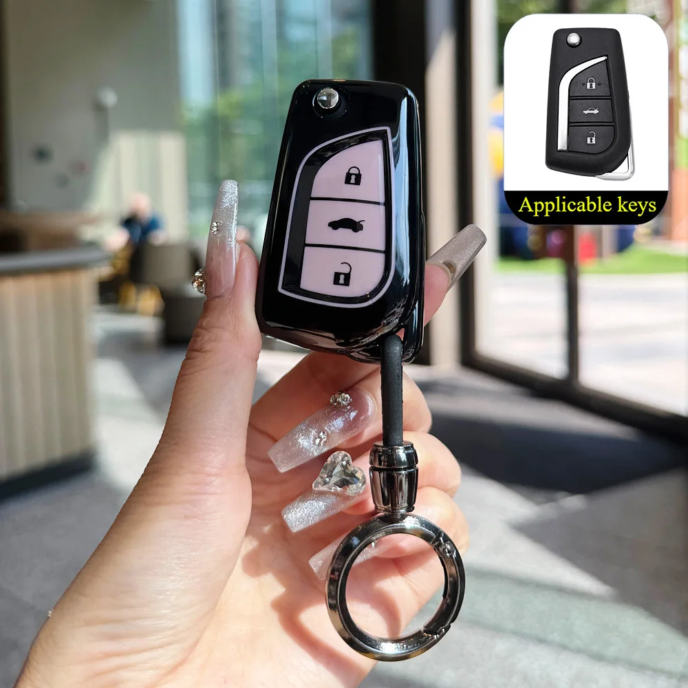 غطاء حافظة مفاتيح السيارة من مادة TPU مناسب لسيارة Toyota Corolla Fortuner Tundra RAV4 ملحقات السيارات بدون مفتاح